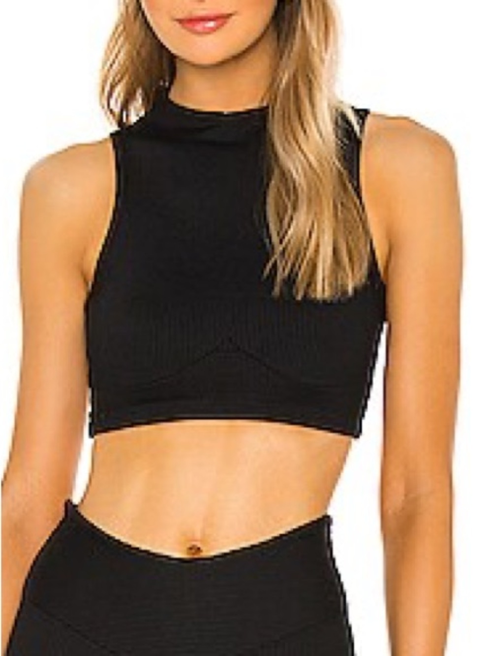 Revolve Year Of Ours Ribbed Mock Neck Bra Black